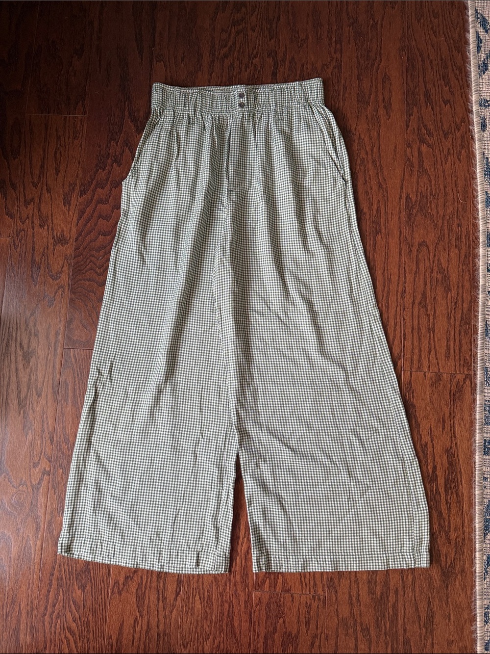 Women's RVCA Wide-Leg elastic waist Gingham Pants